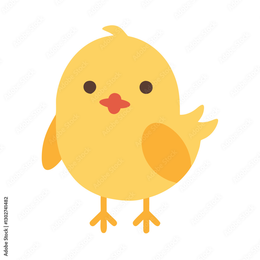 Chick peep vector icon design featuring a cute yellow chick with round body and small details Chick peep vector icon design featuring a cute yellow chick with round body and small details