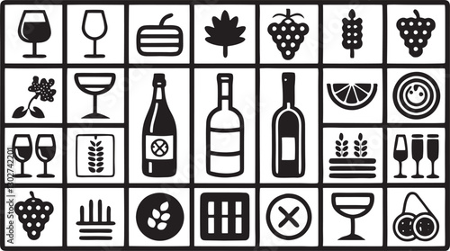 Minimalist Wine Collection 24 Crisp & Modern Icons for Design Use