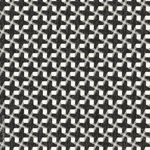 Monochrome Grain Mottled Check Pattern