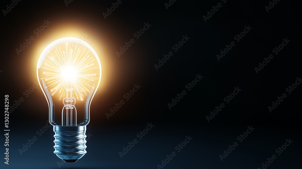 Bright Lightbulb Against Dark Background: Innovation and Creativity Concept Bright Lightbulb Against Dark Background: Innovation and Creativity Concept