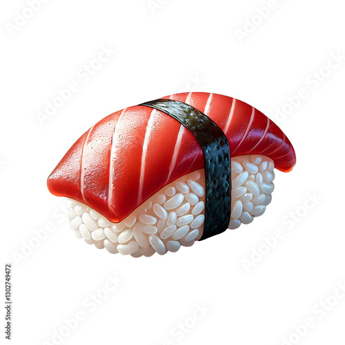 realistic Sushi with Tuna nigiri isolated on white background