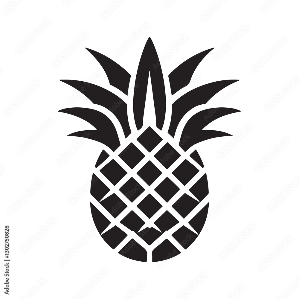 A black pineapple vector illustration A black pineapple vector illustration