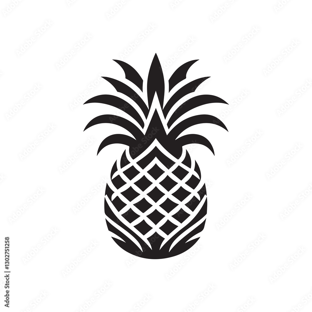A black pineapple vector illustration A black pineapple vector illustration