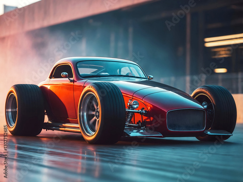 Obraz na płótnie Beautiful modern hot rod racing car wallpaper, automotive background, tuning template, auto transport w salonie