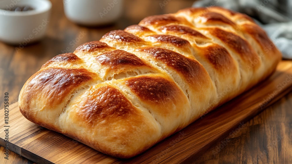 Braided loaf on wood table Braided loaf on wood table