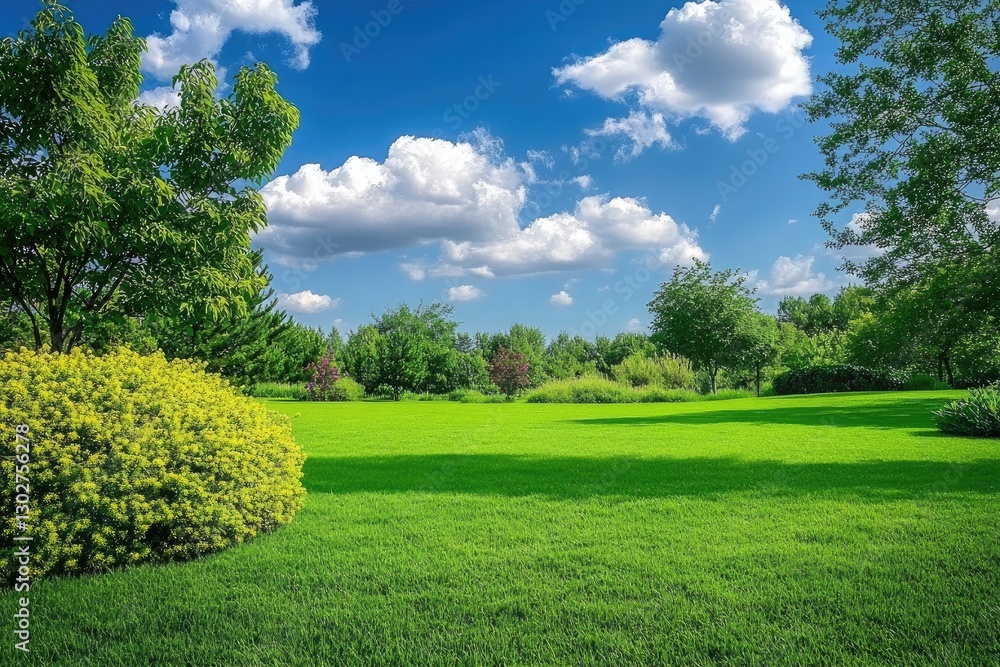 Obraz premium green grass and blue sky