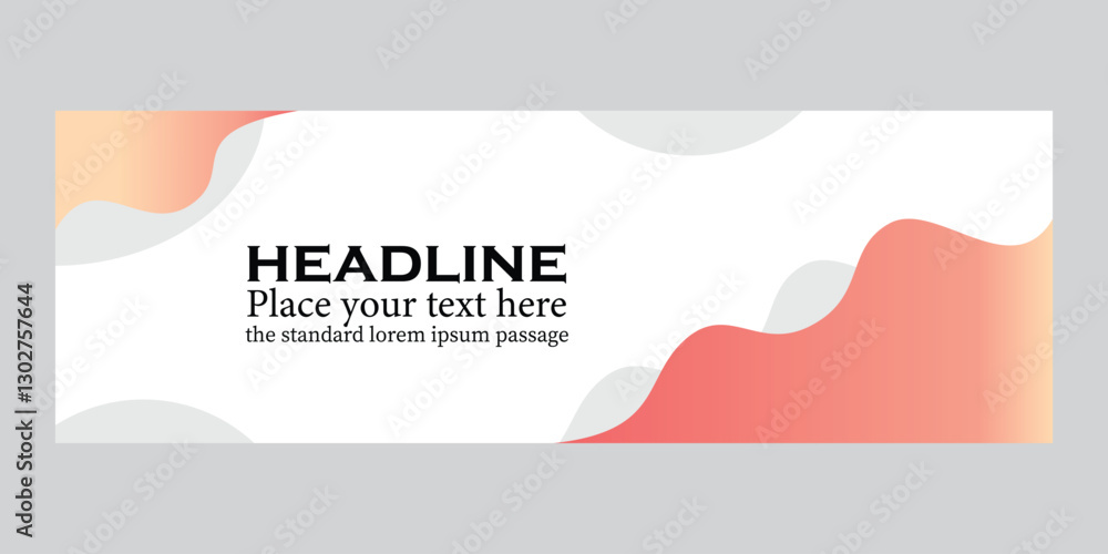 Obraz premium Liquid abstract background. Orange fluid vector banner template for social media, web sites. Wavy shapes