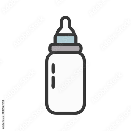 Vector icon depicting a baby bottle designed for expressing nurturing and care in infant feeding practices for new parents