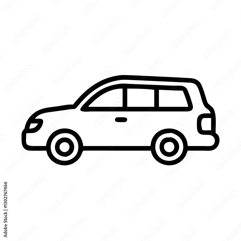 Family car vector icon designed for easy recognition and versatile use in digital media and graphic design projects Family car vector icon designed for easy recognition and versatile use in digital media and graphic design projects