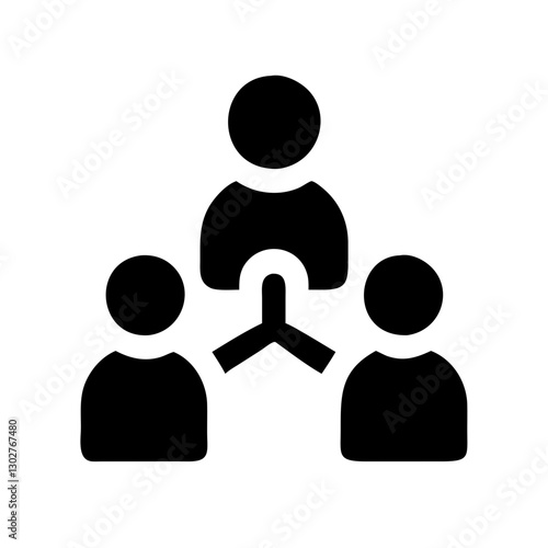 Family reunion vector icon with three figures coming together in a celebration of connections and shared moments