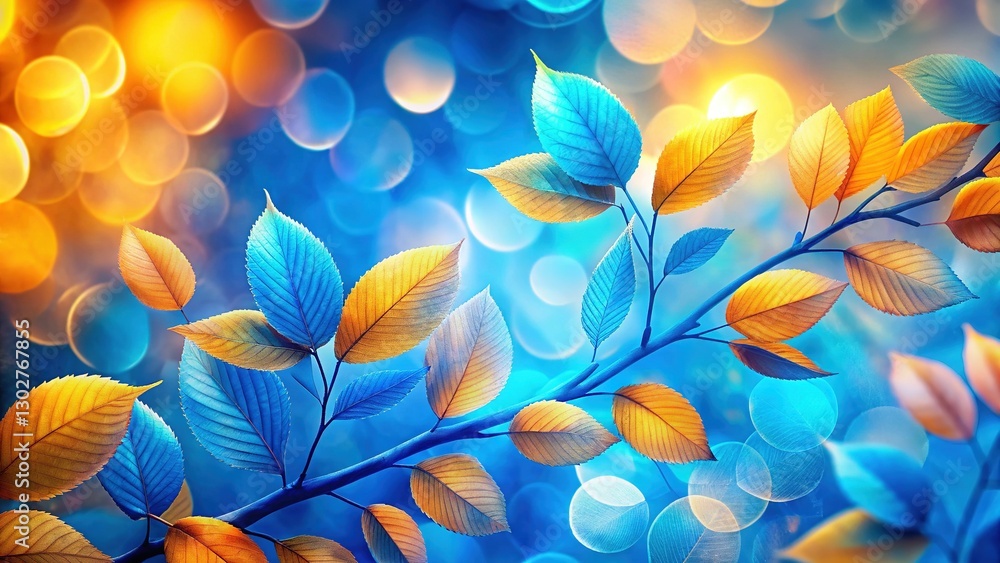 custom made wallpaper toronto digitalSoft Bright Shiny Blue Light Leaves Blurred Bokeh Wallpaper Background