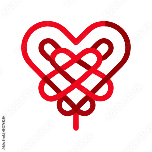 Vector design featuring a love knot, an intricate symbol representing eternal love and connection, suitable for romantic occasions or as decorative art
