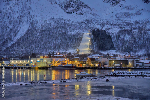 City and fishing harbor of ...