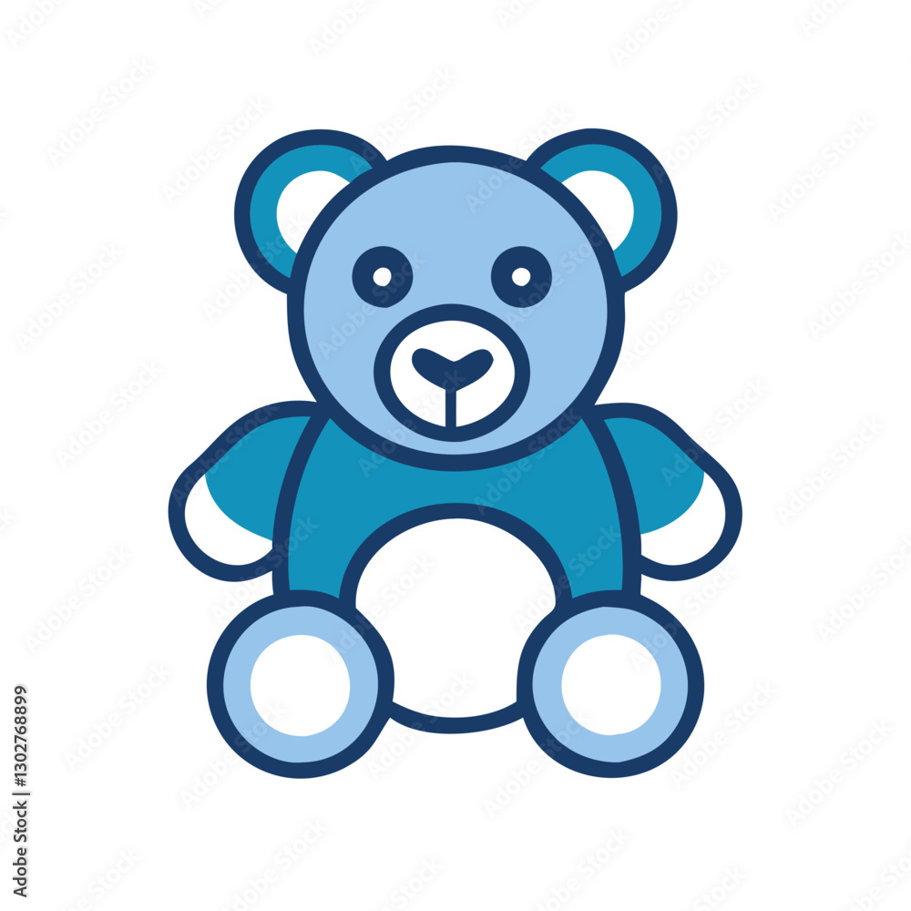 Cute blue teddy bear vector icon designed for children's themes and playful graphics in various creative projects Cute blue teddy bear vector icon designed for children's themes and playful graphics in various creative projects