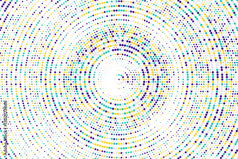 Radial multicolor halftone gradient background. Random dotted concentric texture with fading effect. Colorful circle shade wallpaper. Grunge rough vector. Random dotted backdrop. Radial multicolor halftone gradient background. Random dotted concentric texture with fading effect. Colorful circle shade wallpaper. Grunge rough vector. Random dotted backdrop.