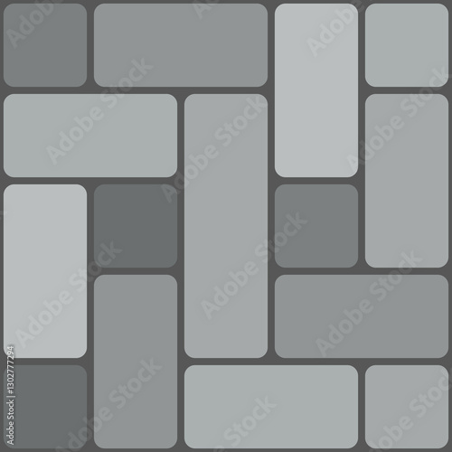 Street tile stone, sidewalk pavement pattern. Patio concrete cobblestone textile print, floor stone paving isolated vector fabric background or footpath brick pavement wrapping paper pattern