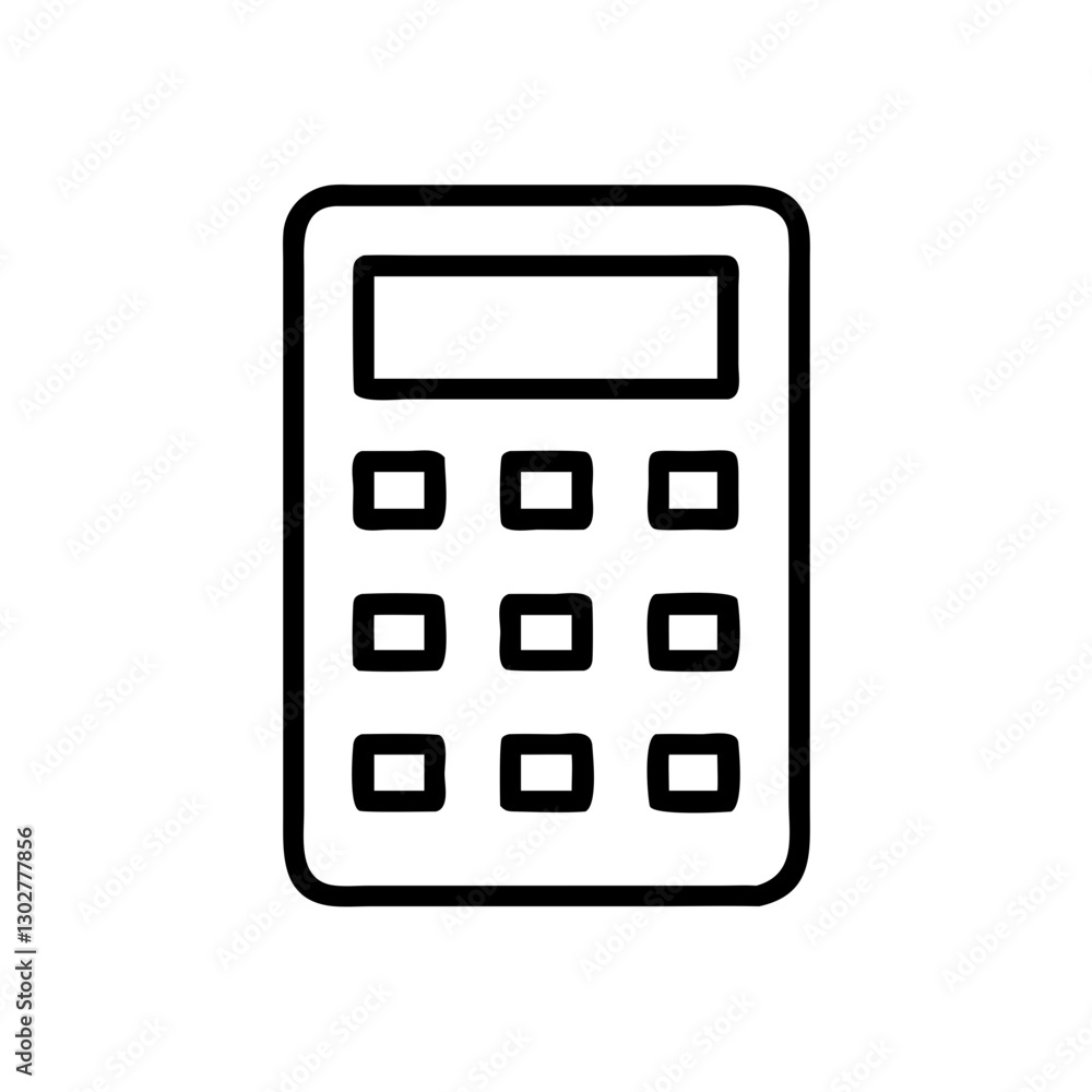 Vector icon depicting a simple calculator design suitable for educational and financial themes Vector icon depicting a simple calculator design suitable for educational and financial themes