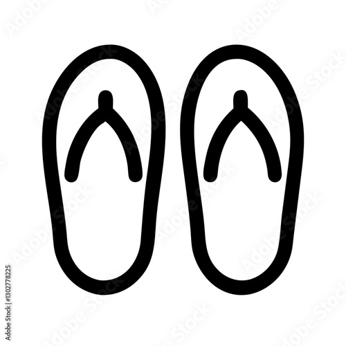 Flip flop mark vector design ideal for summer themes, beach activities, and casual footwear representations