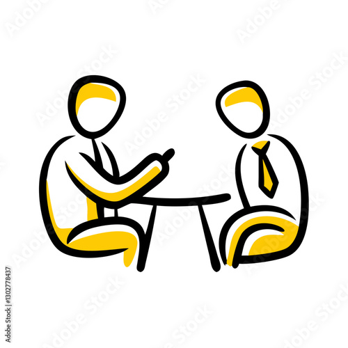 Professional discussion for job opportunity with candidates seated across a table in a formal setting