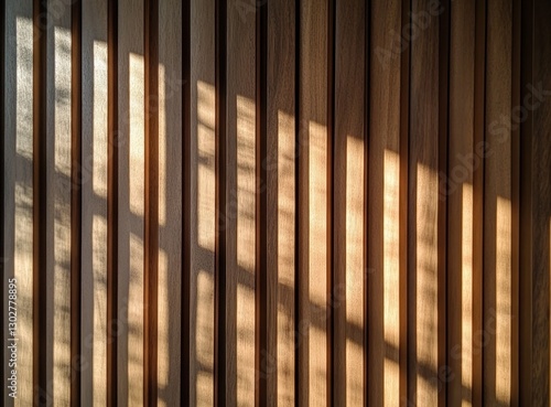 Wallpaper Mural Sunlight through wooden slats, creating shadows. Torontodigital.ca
