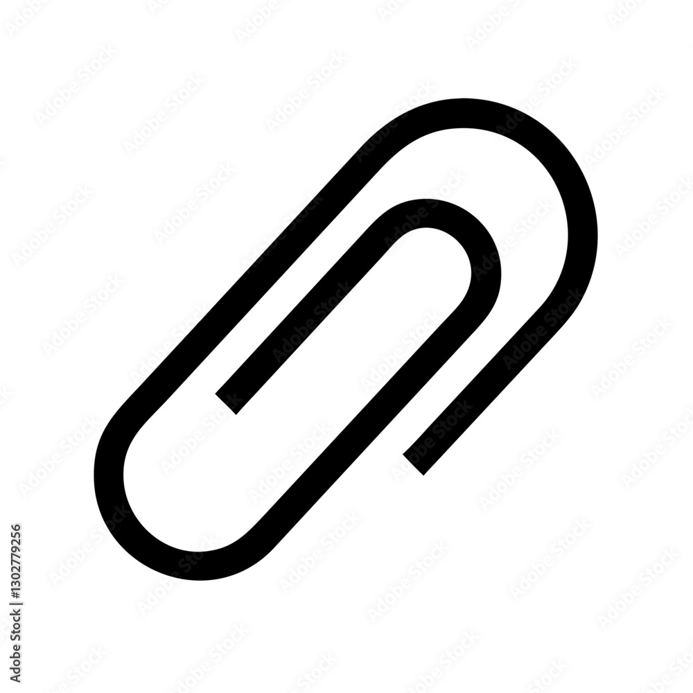 Graphic representation of a paperclip icon designed for versatile applications in digital and print media Graphic representation of a paperclip icon designed for versatile applications in digital and print media