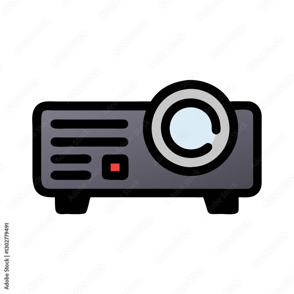 High-quality vector icon representing a modern projector, perfect for digital presentations and multimedia applications High-quality vector icon representing a modern projector, perfect for digital presentations and multimedia applications