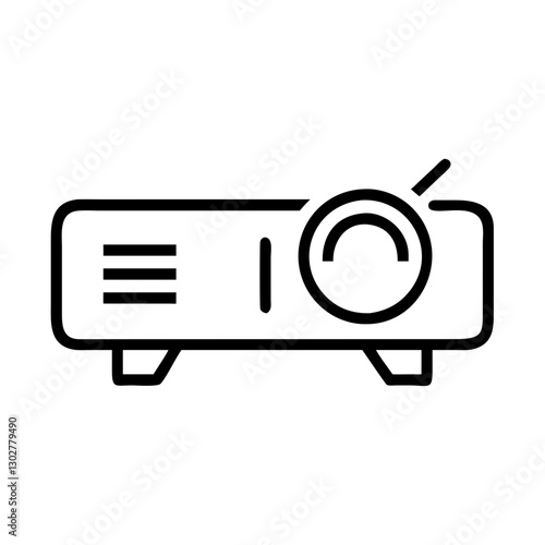 Icon of a projector designed in a simple vector style suitable for various digital applications and graphics