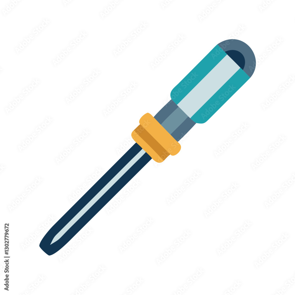 Vector icon of a screwdriver depicting a flathead design in a modern style suitable for DIY activities and tool-related graphics Vector icon of a screwdriver depicting a flathead design in a modern style suitable for DIY activities and tool-related graphics