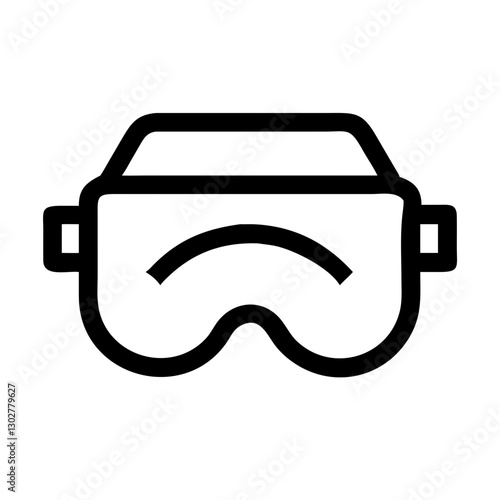 Safety goggles icon used in various work environments to protect eyes from hazards during construction, lab work, and other activities