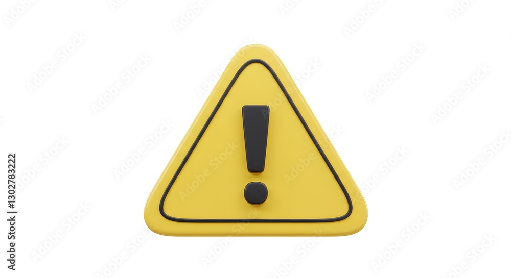 3D Yellow Warning Sign Icon with Exclamation Mark – Safety and Caution Symbol 3D Yellow Warning Sign Icon with Exclamation Mark – Safety and Caution Symbol