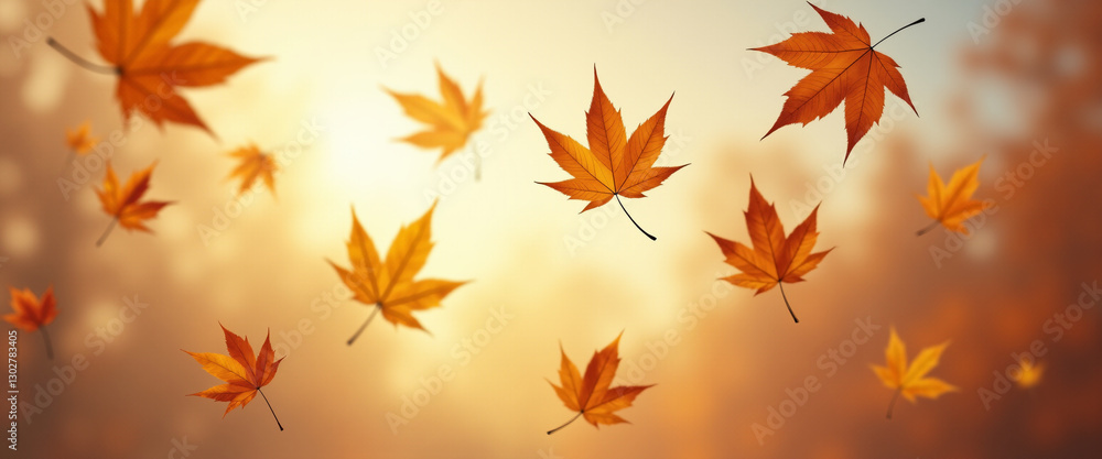 Desktop Wallpaper. Falling Autumn Leaves in a Gentle Breeze Desktop Wallpaper. Falling Autumn Leaves in a Gentle Breeze