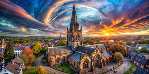 Surreal Ormskirk Parish Church: Dreamlike Spire & Gothic Architecture photo