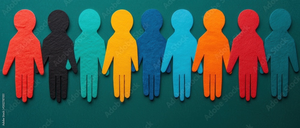 Obraz premium LGBTQ Infographics concept. Diverse LGBTQ Celebrating Intersectionality and with Vibrant Silhouettes