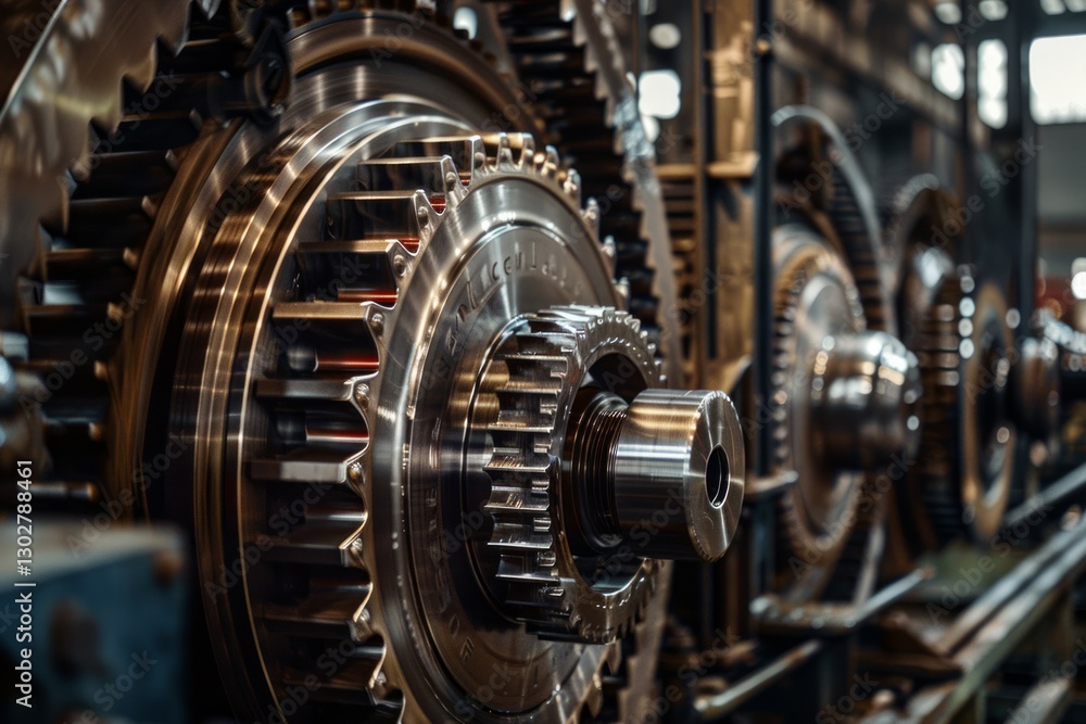 Massive gear structure in industrial setting. Neural network AI generated Massive gear structure in industrial setting. Neural network AI generated