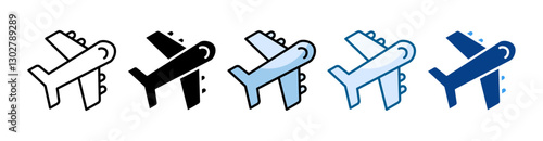 Plane Icon Set Multiple Style Collection
