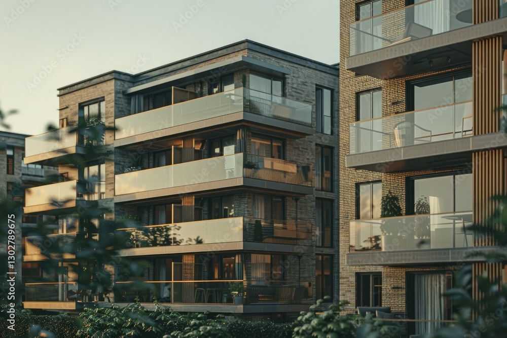 Sharp Picture of Back Side of a Modern English Apartment Sharp Picture of Back Side of a Modern English Apartment