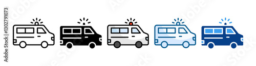 Ambulance Icon Set Multiple Style Collection