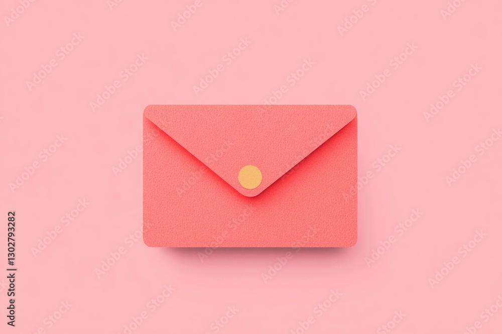 Modern coral envelope on a soft pink background, perfect for invitations, greetings, or stationery needs, highlighting vibrant colors and minimalist design Modern coral envelope on a soft pink background, perfect for invitations, greetings, or stationery needs, highlighting vibrant colors and minimalist design