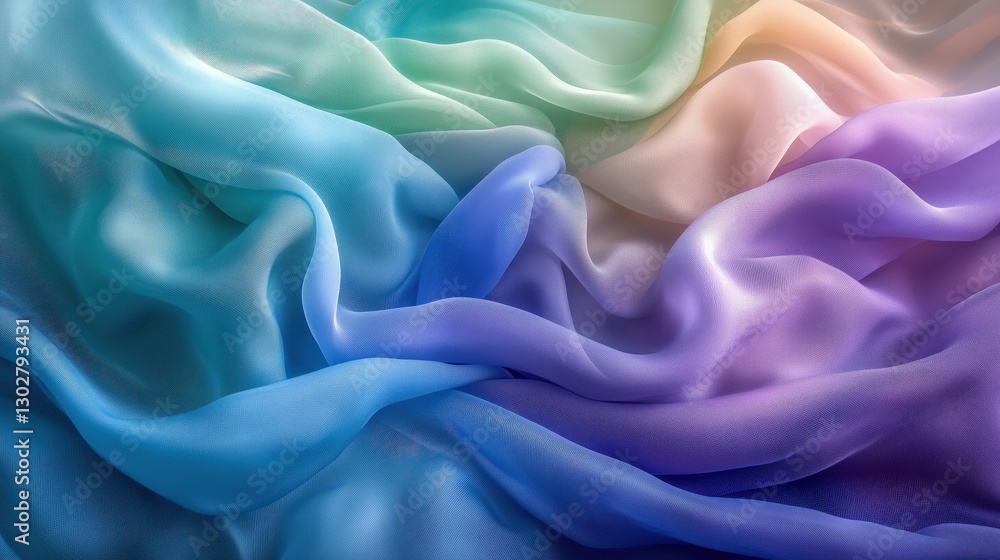 Obraz premium Smooth, flowing pastel colors in a digital artwork.