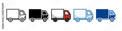 Truck Icon Set Multiple Style Collection