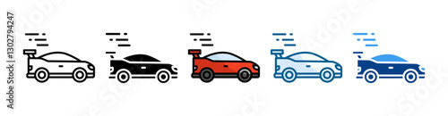 Racing Car Icon Set Multiple Style Collection