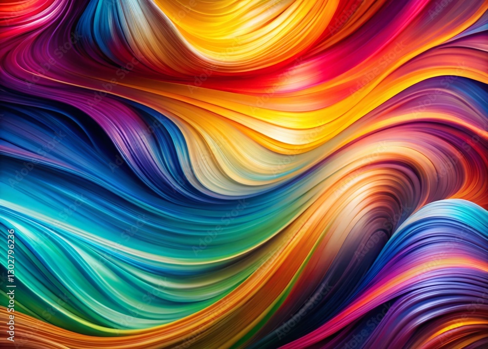Fototapeta premium Vibrant Abstract Wave Background: Colorful Swirling Pattern Texture