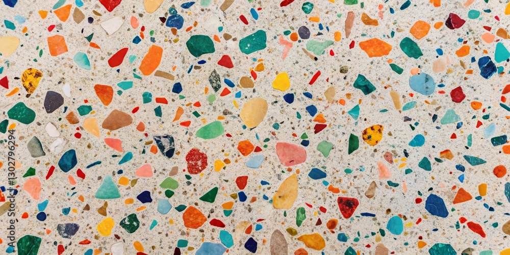 Vibrant Abstract Terrazzo Background: Playful Speckles & Organic Shapes, Left Copy Space Vibrant Abstract Terrazzo Background: Playful Speckles & Organic Shapes, Left Copy Space