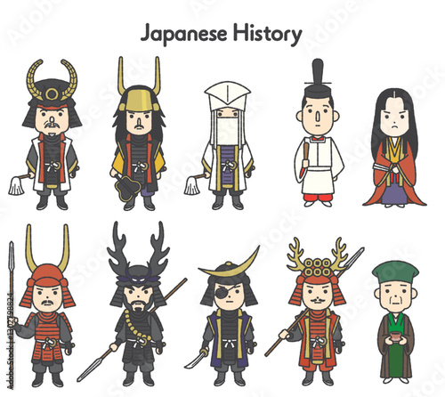 日本史全身イラスト6 戦国時代・関ヶ原