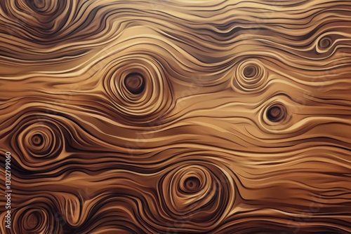 Intricate Knots and Grains in a Wood Grain Illustration Pattern