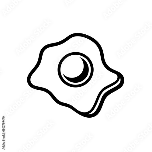 Black and white fried egg icon.