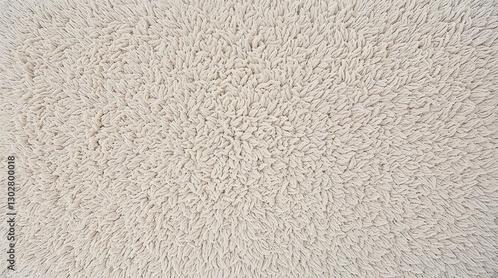 Fototapeta premium Soft Cream Loop Fur Texture, Dense Pile with Absorbent Synthetic Fiber Composition for Bath Mat