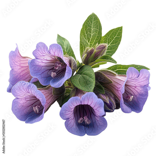 Pulmonaria Flower isolated on transparent background