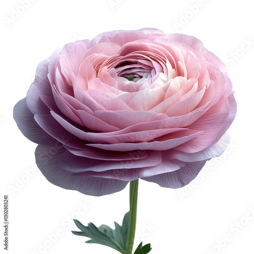 Elegant Ranunculus Flower Isolated on Transparent Background