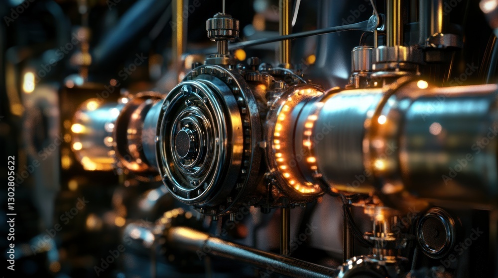 Close-up view of intricate machinery with glowing elements showcasing industrial technology Close-up view of intricate machinery with glowing elements showcasing industrial technology